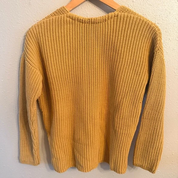Jenni Kayne Mustard Fisherman Sweater XXS - Picture 4 of 9